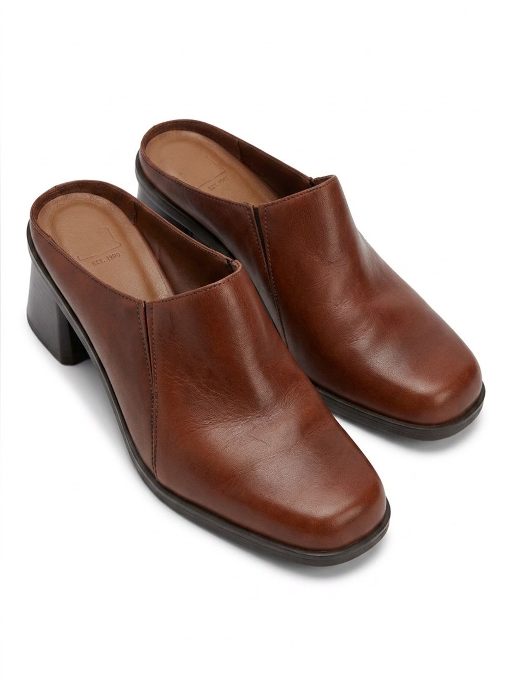 Naturalizer Brown Leather Slip-On Heeled Shoe